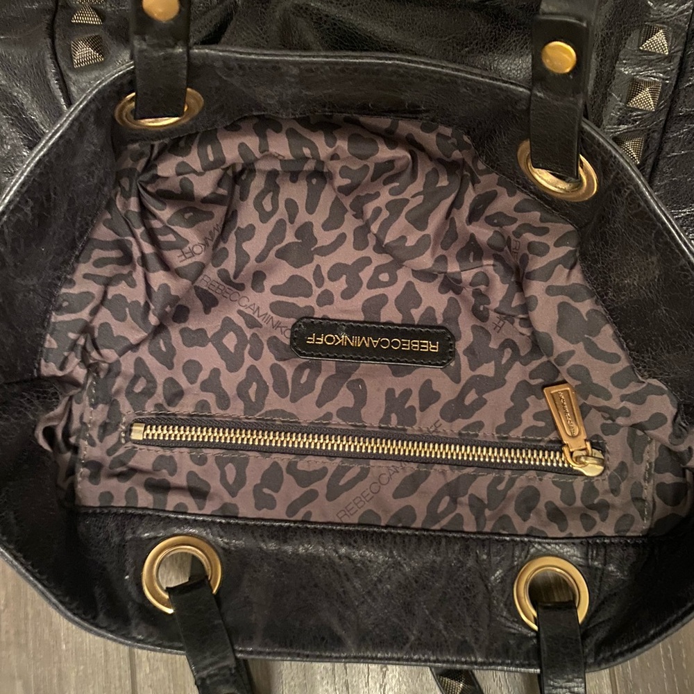 Rebecca Minkoff black crackle leather tote with studs - Picture 6 of 11